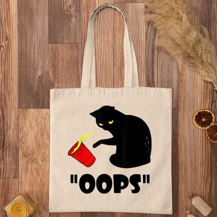 Cat Oops Funny Black Cat Knocking Over A Glass V2 Tote Bag