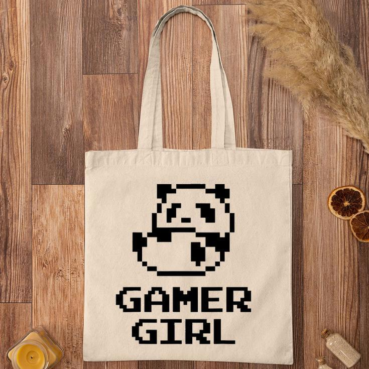 Cool Gamer Girl Cute Panda 8-Bit Gift For Video Game Lovers Tote Bag