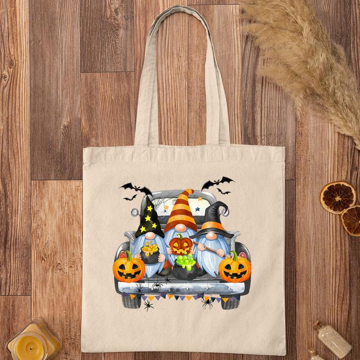 Funny Women Halloween Truck Gnomes Pumpkin Kids Thanksgiving V2 Tote Bag