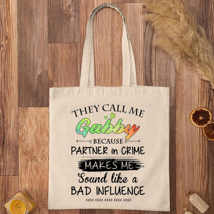 Gabby Grandma Gift They Call Me Gabby Because Partner In Crime Tote Bag