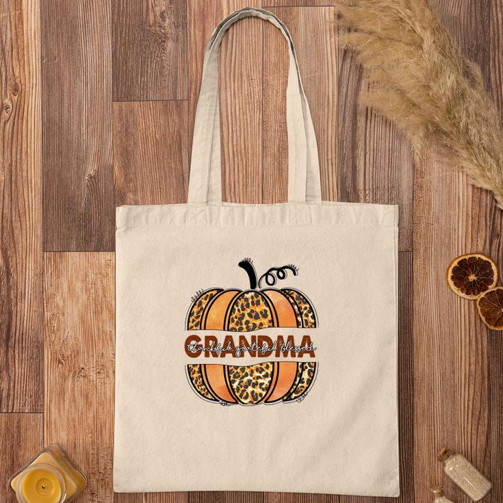 Grandma Pumpkin Thankful Grateful Blessed Fall Season Tote Bag