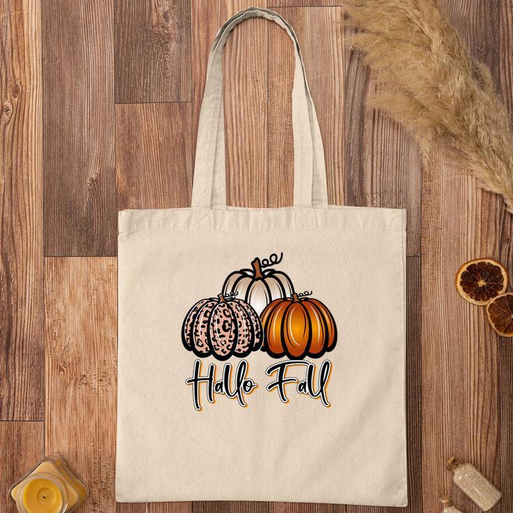 Hallo Fall Three Pumpkins Tote Bag