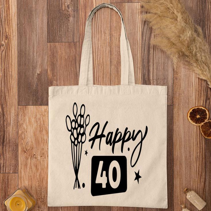 Happy 40 Flowers Happy 40Th Birthday Funny Present Tote Bag