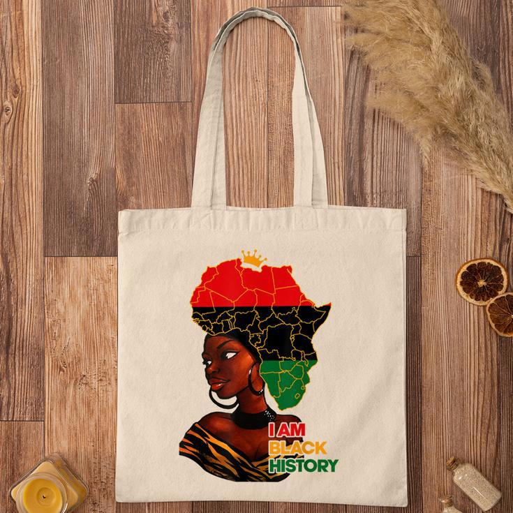 I Am Black History Melanin Pride Africa Map Hair Black Queen V2 Tote Bag