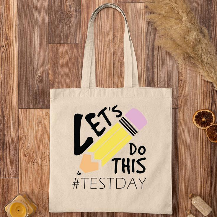 Lets Do This Test Day Black Hastag Graphic Tote Bag