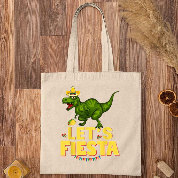 Lets Fiesta Sombrero Dinosaur Lover Funny Cinco De Mayo Tote Bag