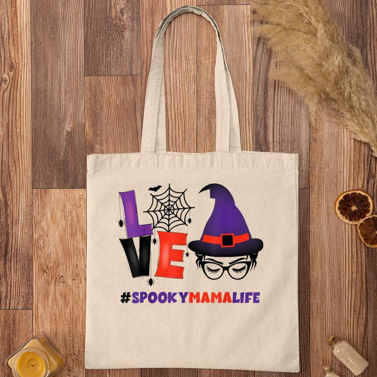 Love Halloween Mom Halloween Spooky Witch Face Mama Women Tote Bag