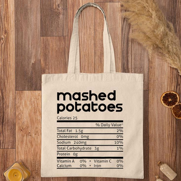 Mashed Potato Nutrition Facts Funny Thanksgiving Christmas Tote Bag