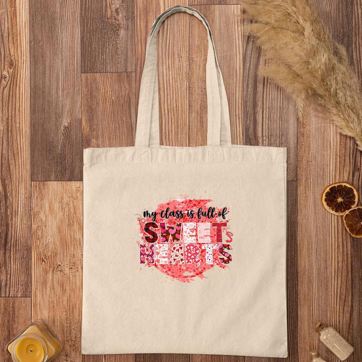 My Class Is Full Of Sweet Hearts Red Teacher Tote Bag