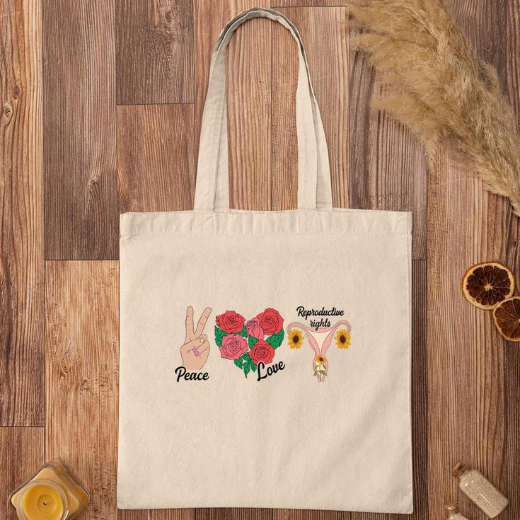 Peace Love Reproductive Rights Uterus Womens Rights Pro Choice Tote Bag