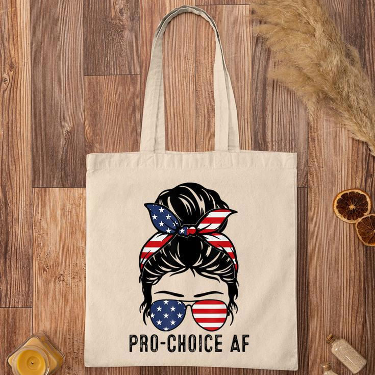 Pro Choice Af Messy Bun Us Flag Reproductive Rights Tank Tote Bag