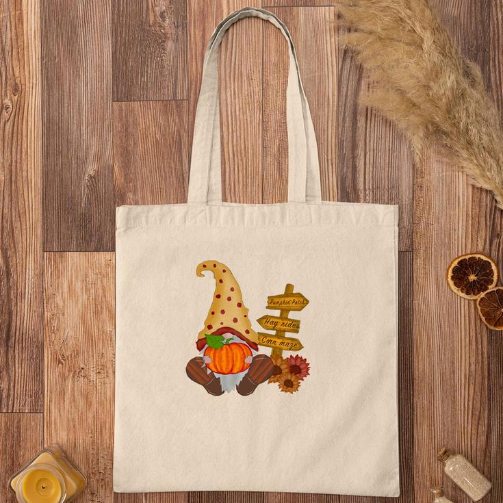 Pumpkin Patch Hay Rides Corn Maze Fall Gnomes Tote Bag
