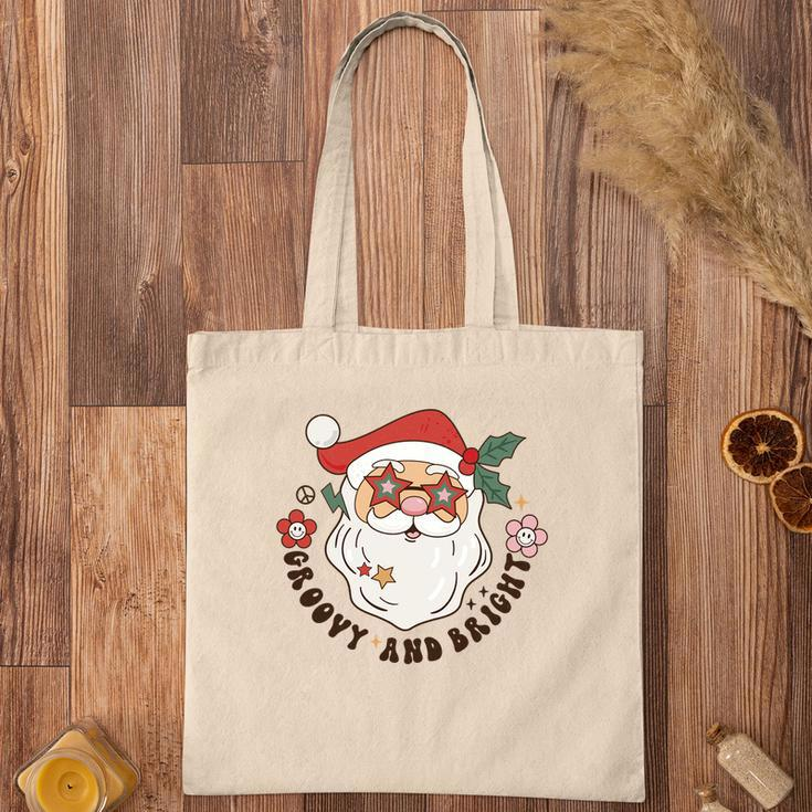 Retro Christmas Groovy And Bright Santa Tote Bag