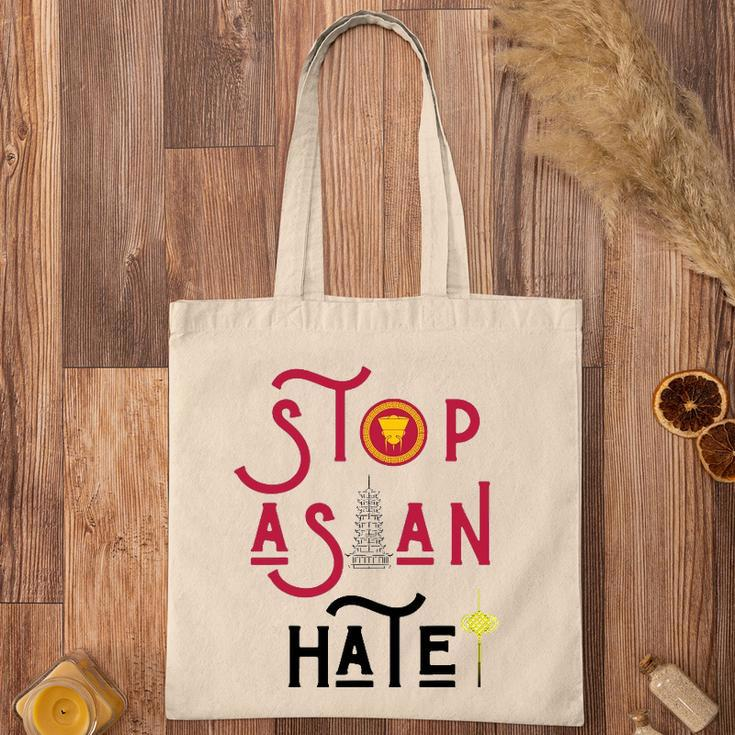 Stop Asian Hate Americans Support Asians Vintage Retro Peace Tote Bag