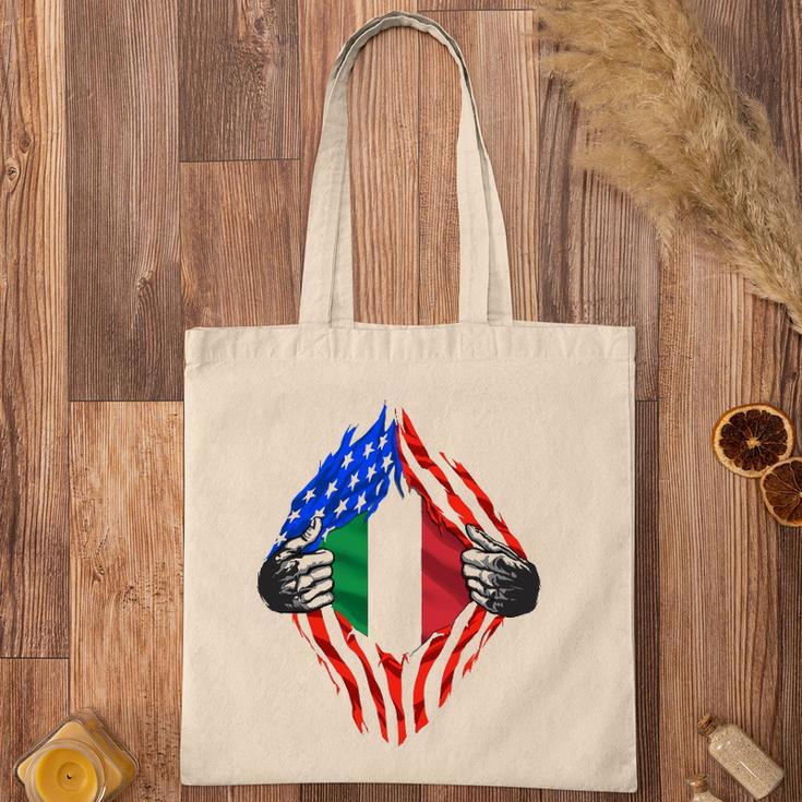 Super Italian Heritage Proud Italy Roots Usa Flag Tote Bag