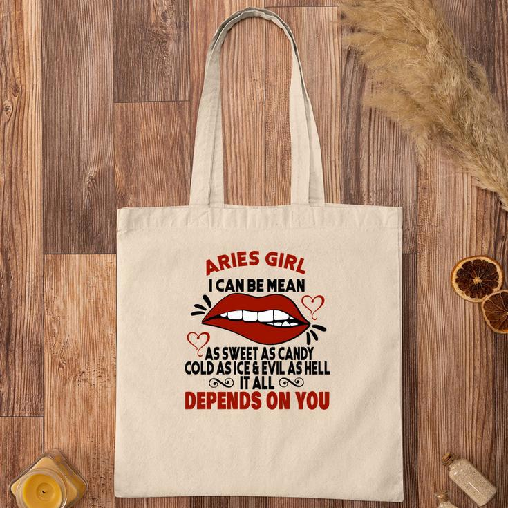 Sweet As Candy Cold As Ice Aries Girl Lip Birthday Gift Tote Bag