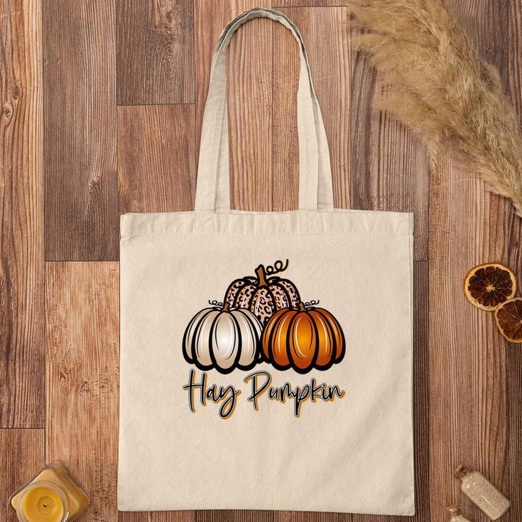 Three Pumpkins Hay Pumpkin Fall Tote Bag