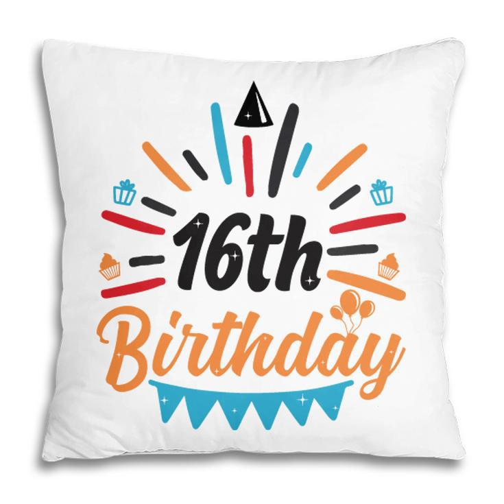 16Th Birthday 2006 Orange Graphics Pillow