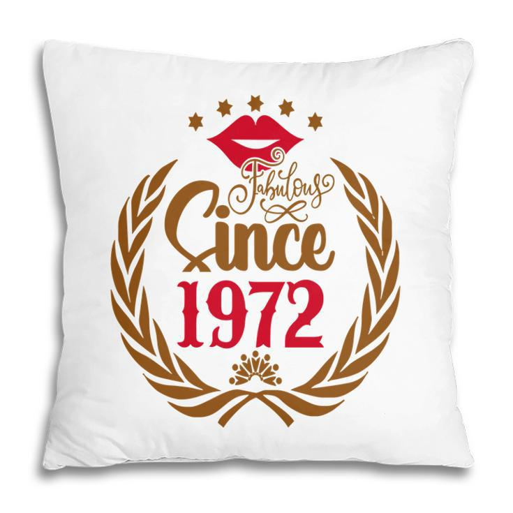 50Th Birthday Gift Wreath Fabulous Since 1972 Pillow