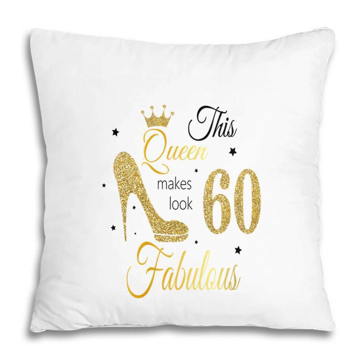 60 Gold With Black 60Th Birthday Pillow
