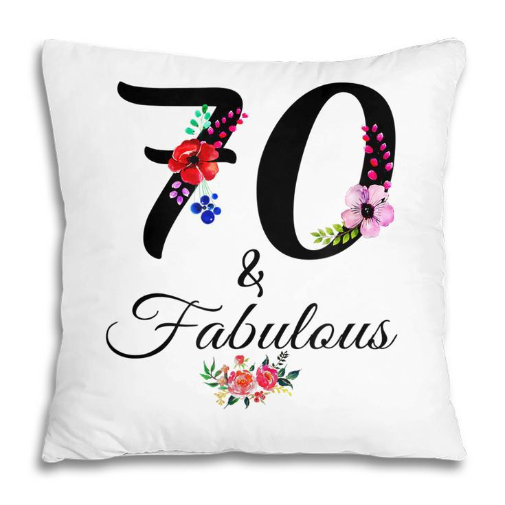 70 & Fabulous 70 Year Old Vintage Floral 1952 70Th Birthday  Pillow