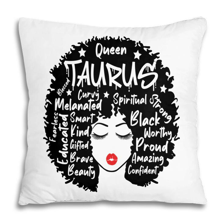 April Women Queen Taurus Black Strong Proud Women Birthday Pillow