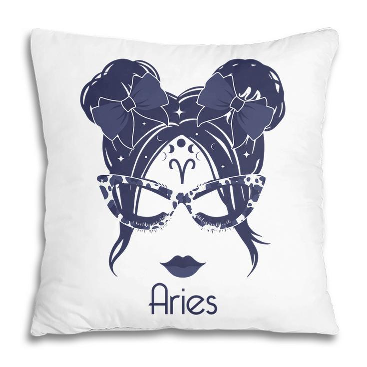 Aries Girl Blue Fairy Beautiful Girl Gift For Women Birthday Gift Pillow
