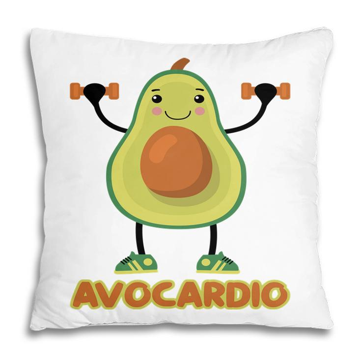 Avocardio Funny Avocado Is Gymming So Hard Pillow
