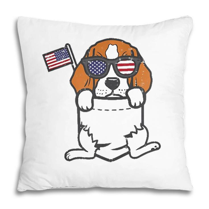 Beagle Feet Pocket Cute American Usa 4Th Of July Fourth Dog  Pillow