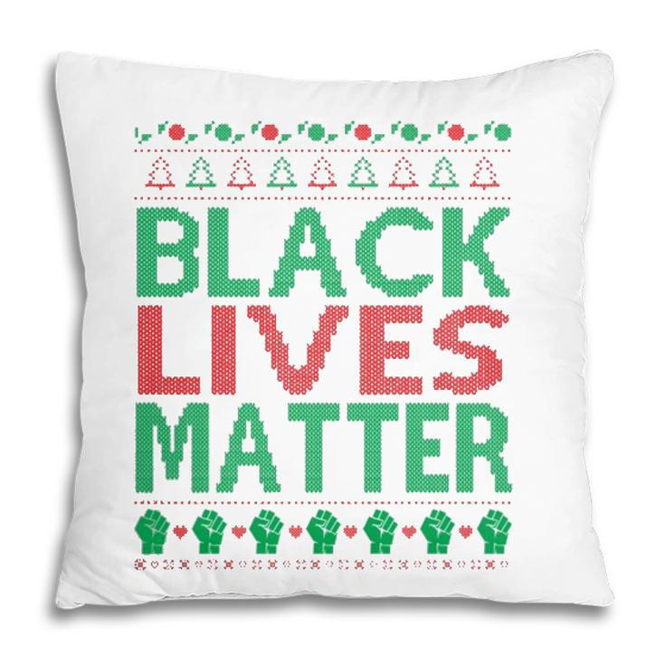 Black Lives Matter Ugly Christmas Gift Pillow