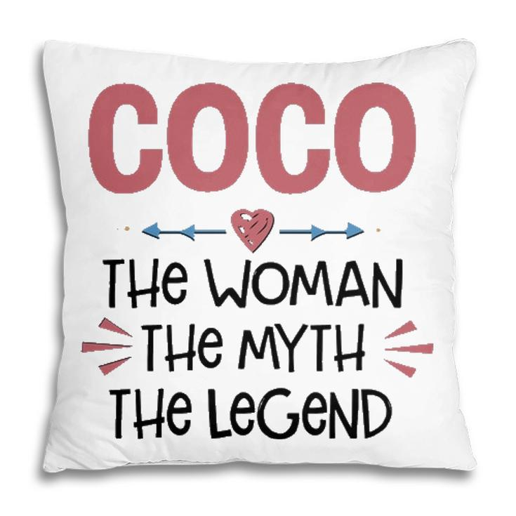Coco Grandma Gift   Coco The Woman The Myth The Legend Pillow