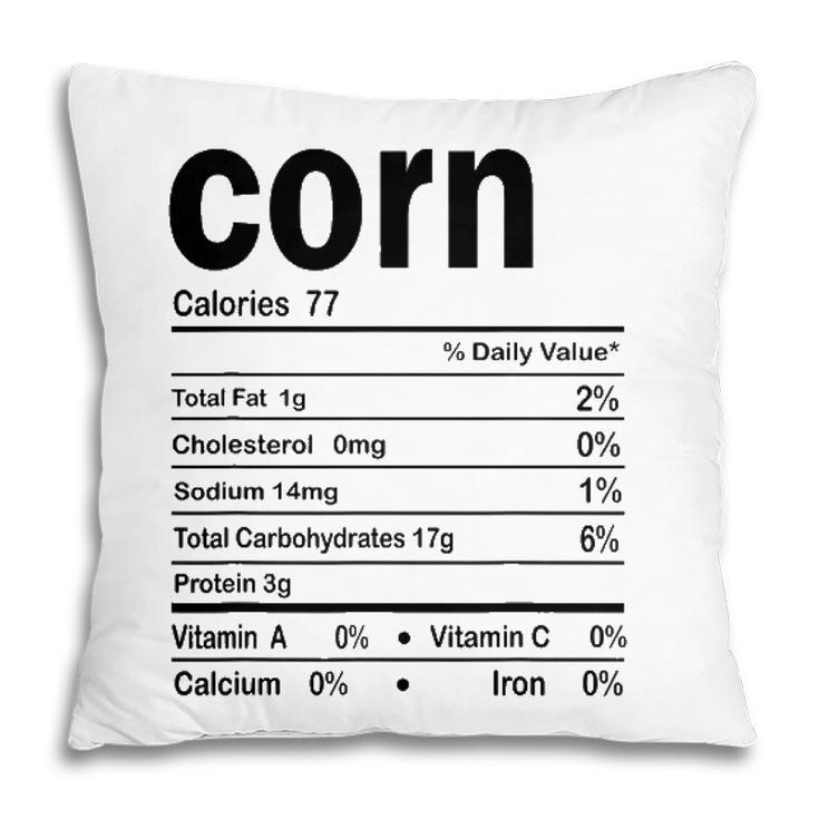 Corn Nutrition Facts Funny Thanksgiving Christmas Food Pillow