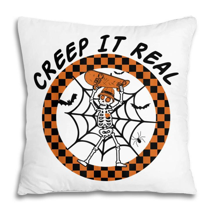 Creep It Real Funny Skeleton Halloween Costume  Pillow