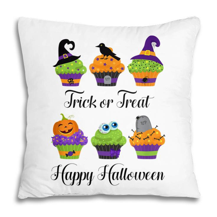 Cute Trick Or Treat Happy Halloween Cupcake Assortment Gift  Pillow