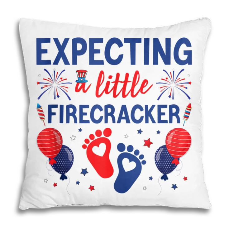 Expecting A Little Firecracker 4Th Of July Pregnancy Reveal  Pillow