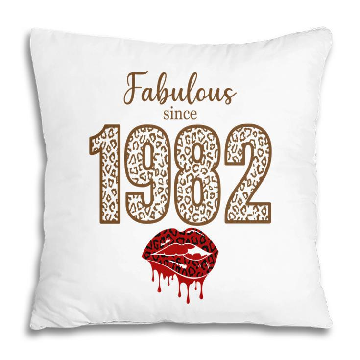 Fabulous Since 1982 Red Lips 40Th Birthday Pillow