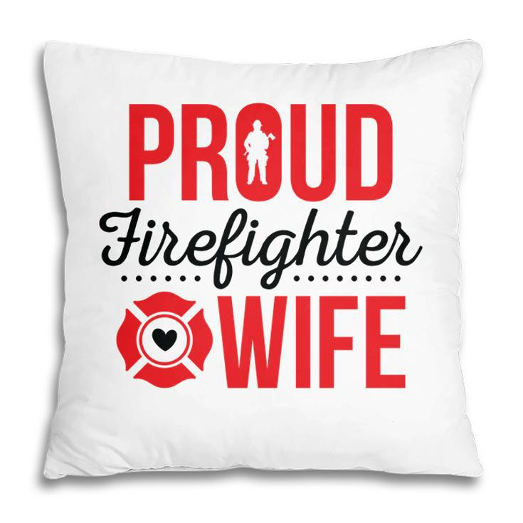 Firefighter Proud Wife Red Black Graphic Meaningful Pillow
