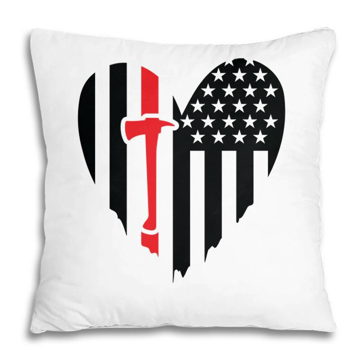 Firefighter Usa Flag Red Meaningful Gift For Firefighter Pillow