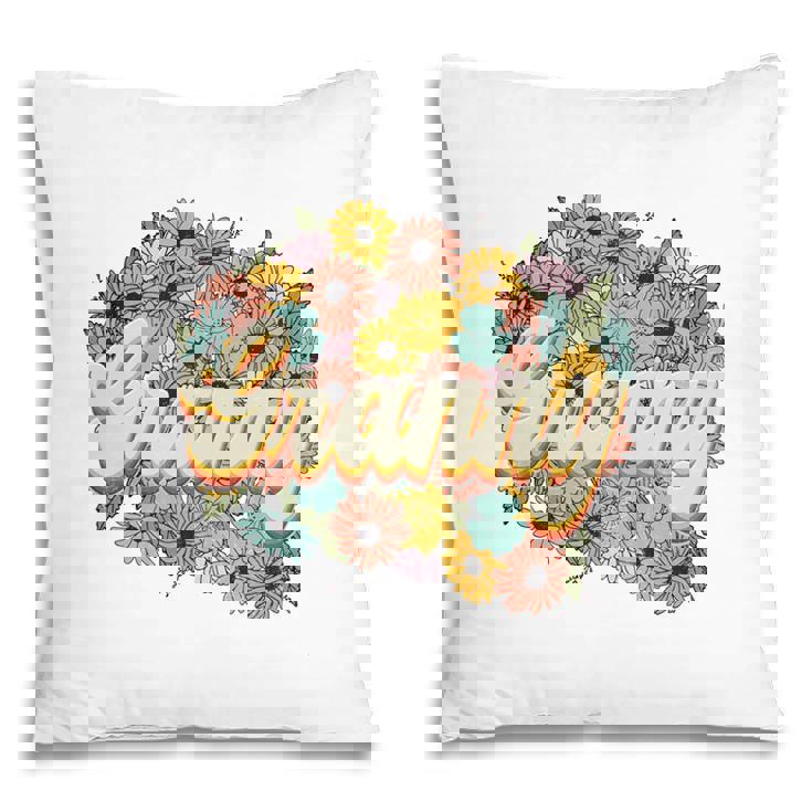 Florals Retro Granny Flower Vintage Mothers Day Pillow