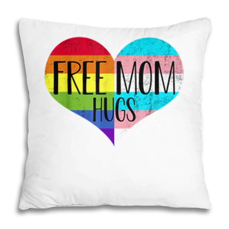 Free Mom Hugs Transgender Rainbow Flag Gay Pride  Pillow