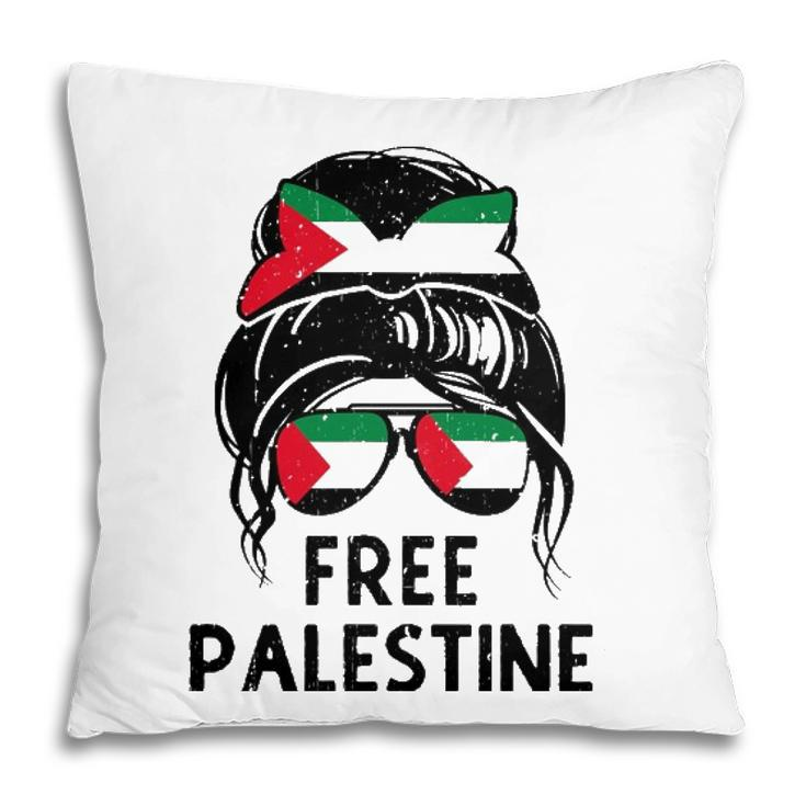 Free Palestine Flag Save Gaza Strip End Messy Hair Bun Pillow