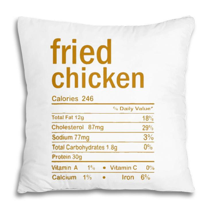 Fried Chicken Nutrition Facts Thanksgiving Christmas Food Pillow