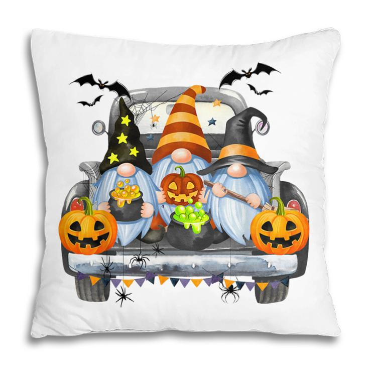 Funny Women Halloween Truck Gnomes Pumpkin Kids Thanksgiving  V2 Pillow