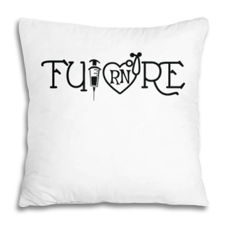 Future Nursing Practice Rn Nurse Black Graphic Pillow