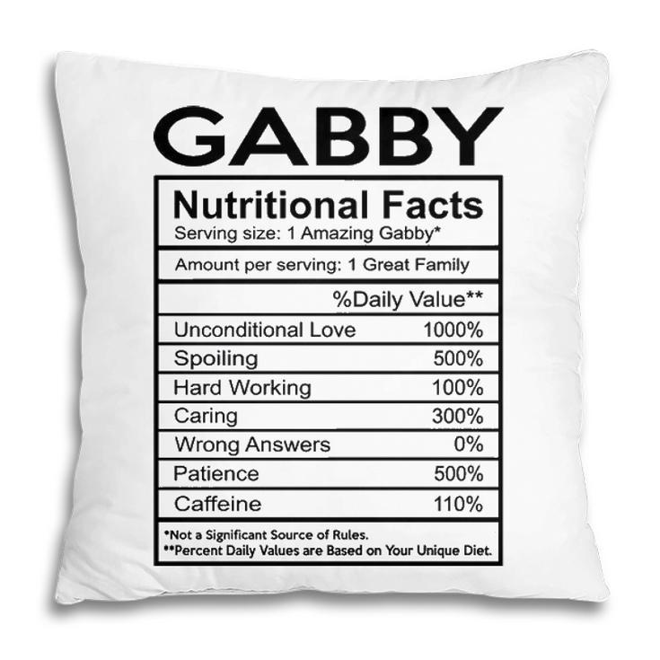 Gabby Grandma Gift   Gabby Nutritional Facts Pillow