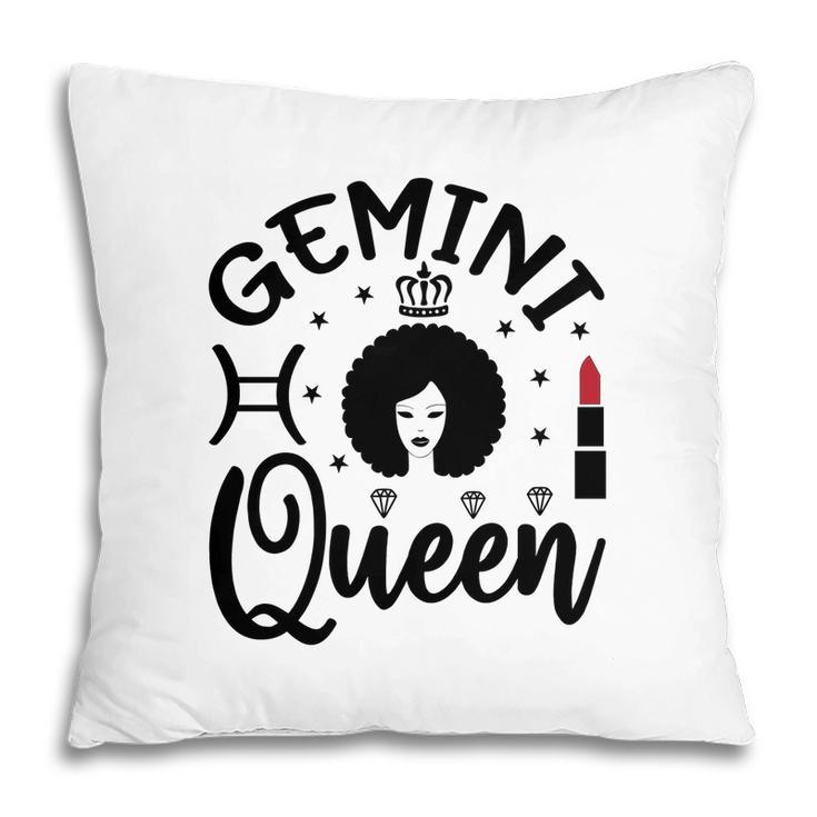 Gemini Girl Curly Hair Lipstick Decoration Birthday Pillow