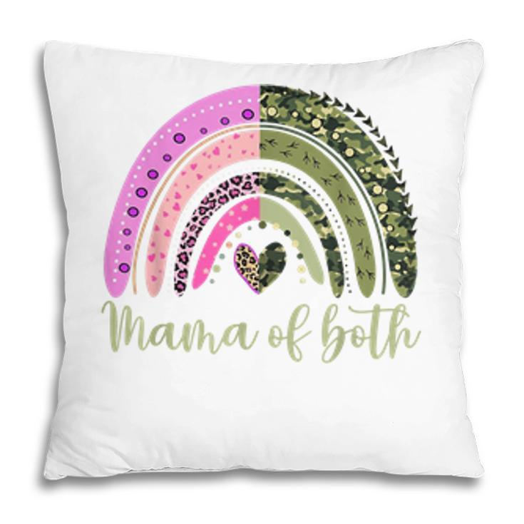 Glitter And Dirt Mama Of Both  Leopard Rainbow & Camo  Pillow