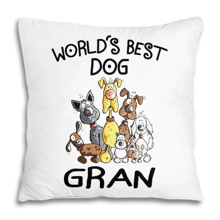 Gran Grandma Gift   Worlds Best Dog Gran Pillow
