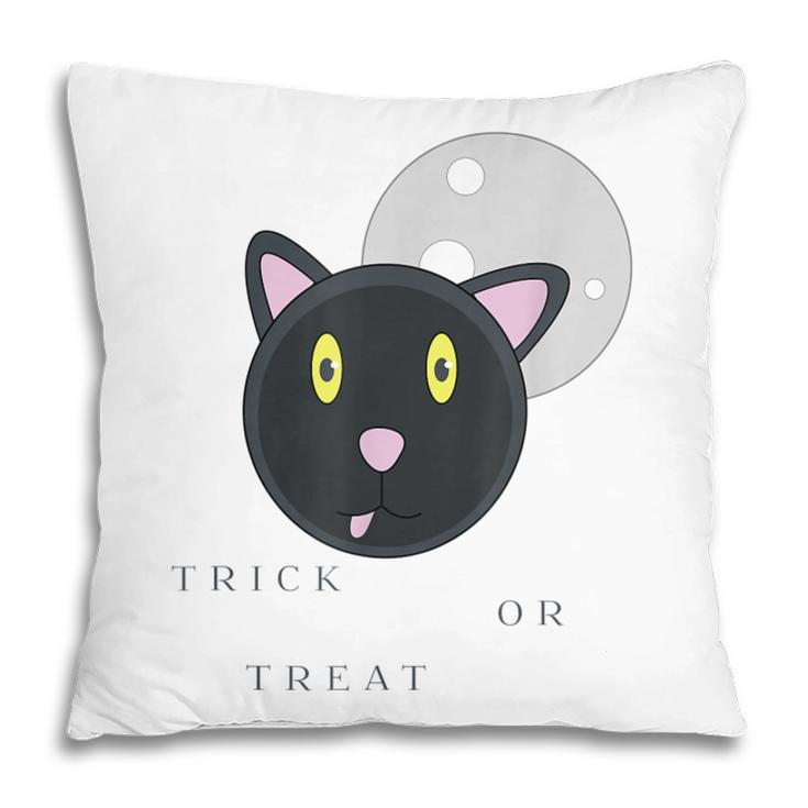 Graphic Black Cat Halloween T  - Trick Or Treat Pillow