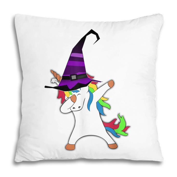 Halloween Dabbing Unicorn Witch Hat Witchcraft Costume Gift  Pillow
